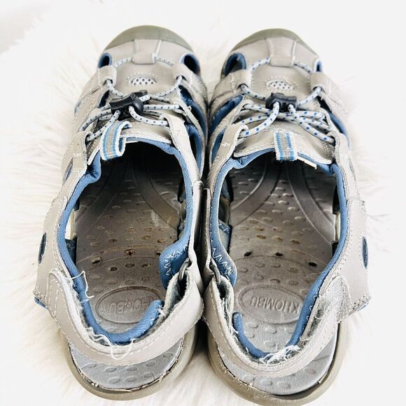 🎉Clearance🎉Khombu Crystal River Gray Leather Outdoors Hiking Sandals 7.5M - Picture 6 of 9
